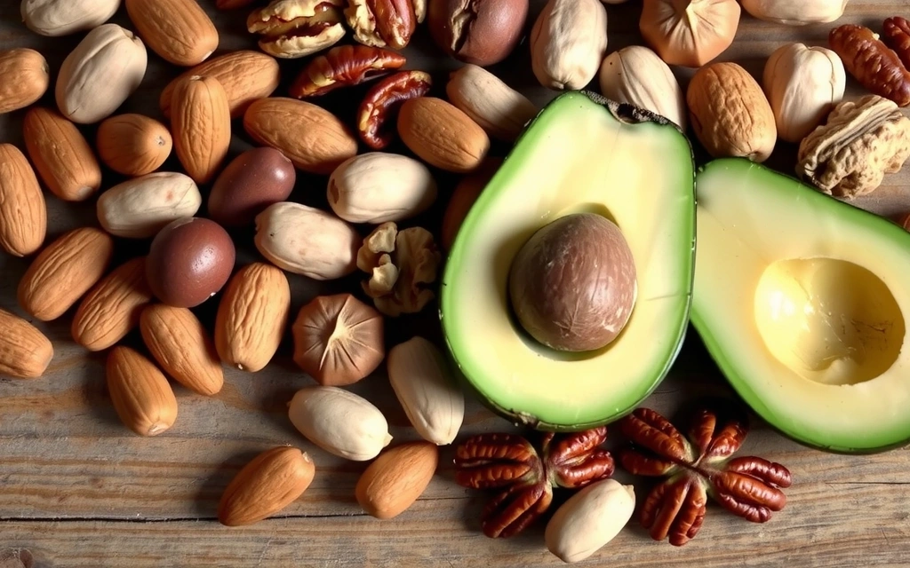 Frutos secos y aguacates